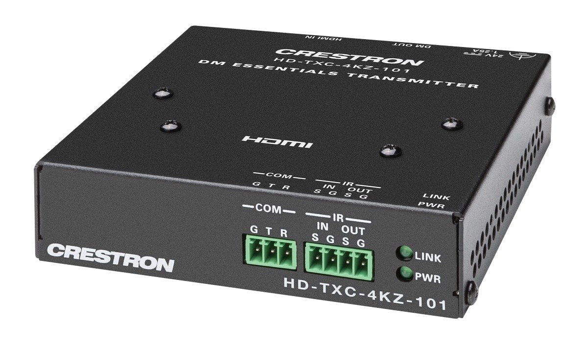 Crestron DM-EXT-1021-1G-B-KIT – Bộ nối dài & chuyển mạch HDMI DM Essentials: 4K 2x1 DM® Essentials Scaling Auto-Switcher and Wall Plate Extender over CATx Cable, Black