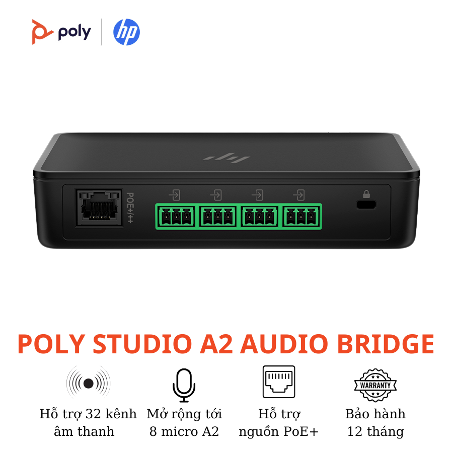Bộ Kết Nối Âm Thanh Trung Tâm Poly Studio A2 Audio Bridge 4