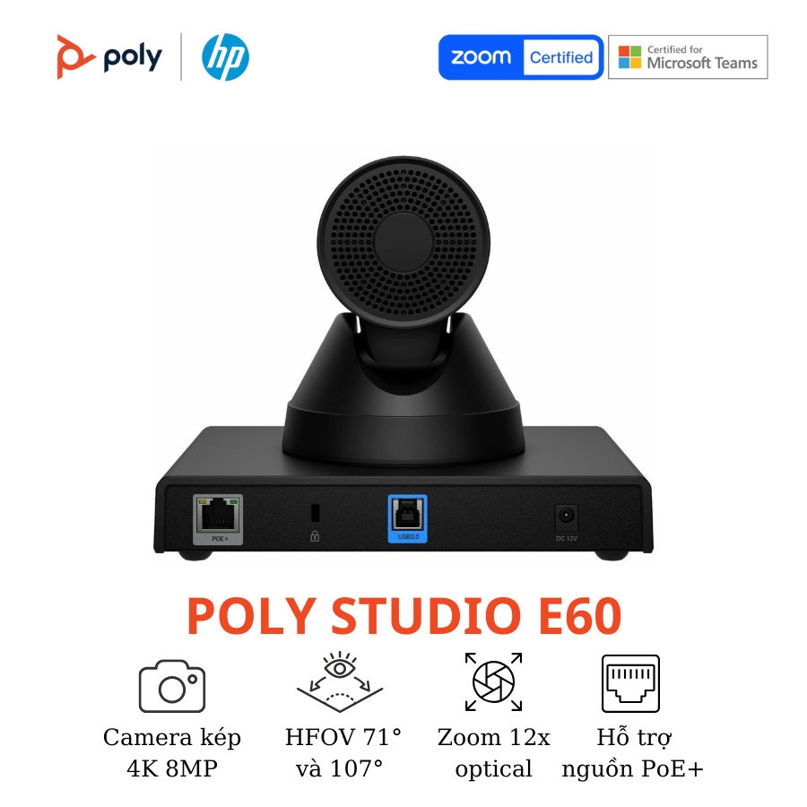 Camera Hội Nghị 4K MPTZ Poly Studio E60 6