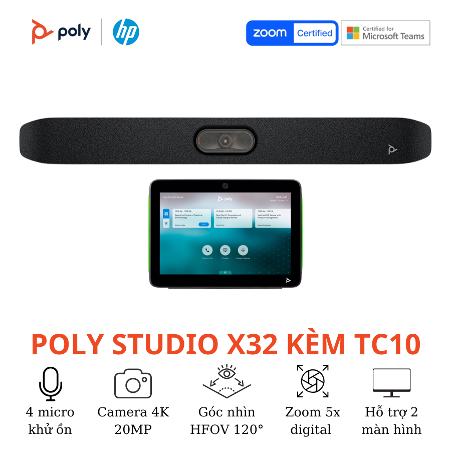 Thiết bị hội nghị truyền hình Poly Studio X32 Kèm TC10 2