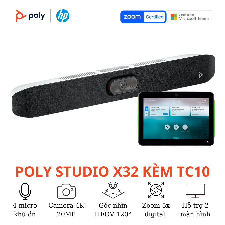 Thiết bị hội nghị truyền hình Poly Studio X32 Kèm TC10 3
