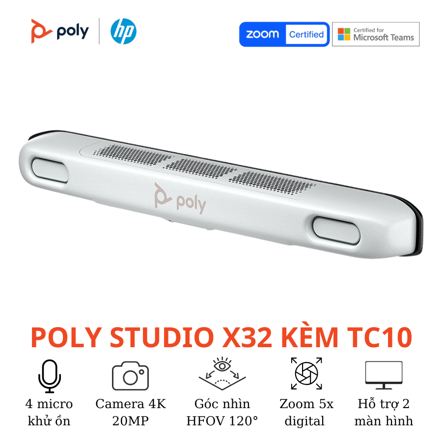 Thiết bị hội nghị truyền hình Poly Studio X32 Kèm TC10 4