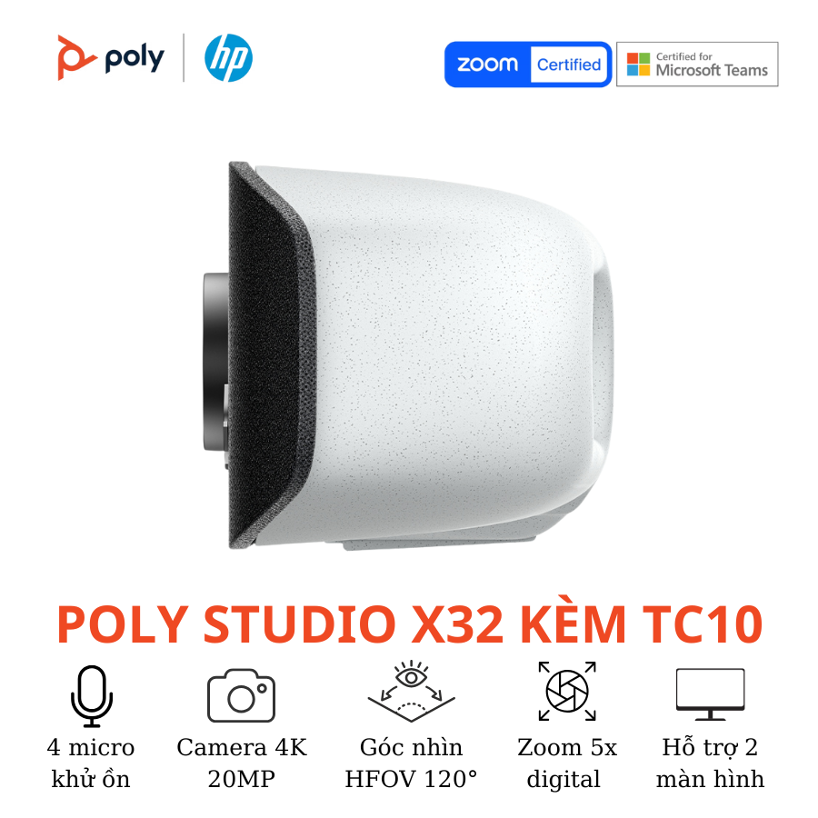 Thiết bị hội nghị truyền hình Poly Studio X32 Kèm TC10 6