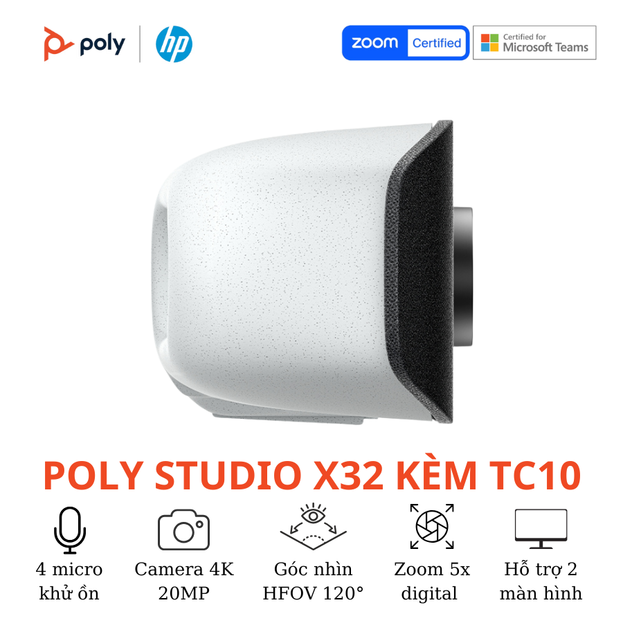 Thiết bị hội nghị truyền hình Poly Studio X32 Kèm TC10 7
