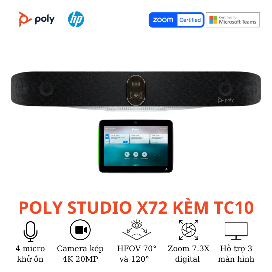 Thiết bị hội nghị truyền hình Poly Studio X72 Kèm TC10 3