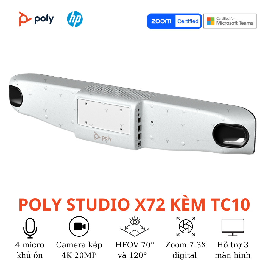 Thiết bị hội nghị truyền hình Poly Studio X72 Kèm TC10 4
