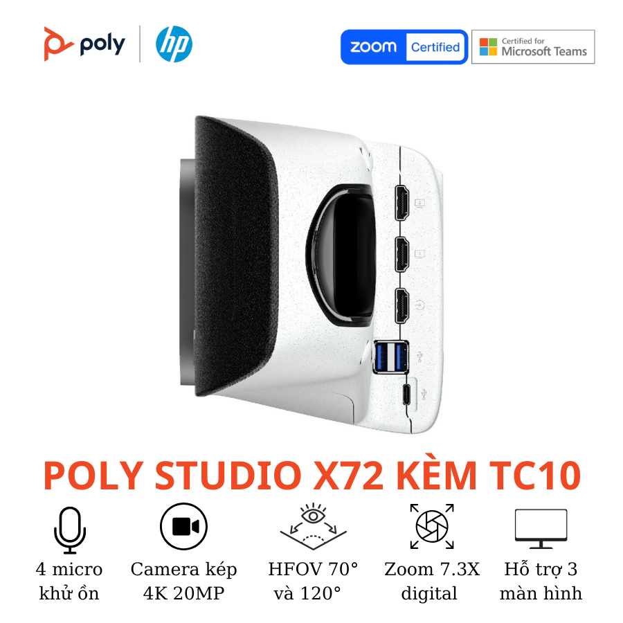 Thiết bị hội nghị truyền hình Poly Studio X72 Kèm TC10 6
