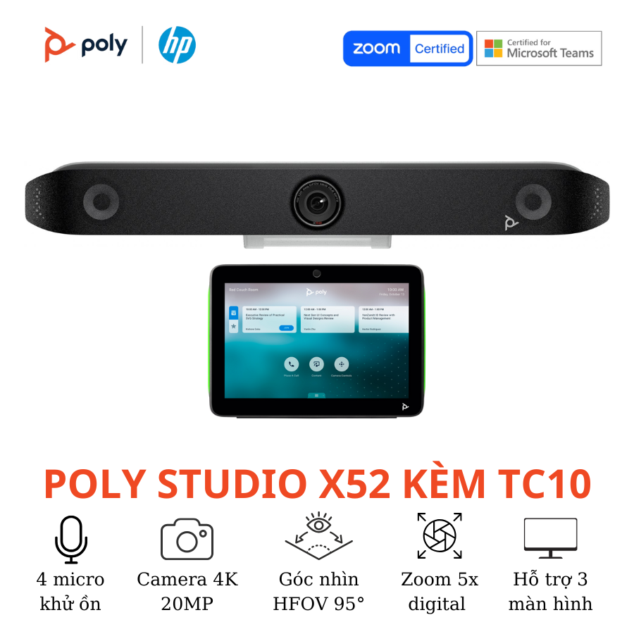 Thiết bị hội nghị truyền hình Poly Studio X52 Kèm TC10
