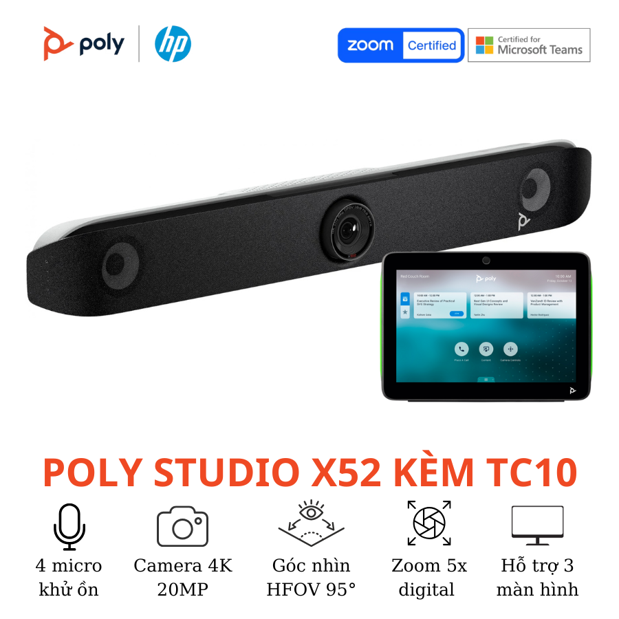 Thiết bị hội nghị truyền hình Poly Studio X52 Kèm TC10 2