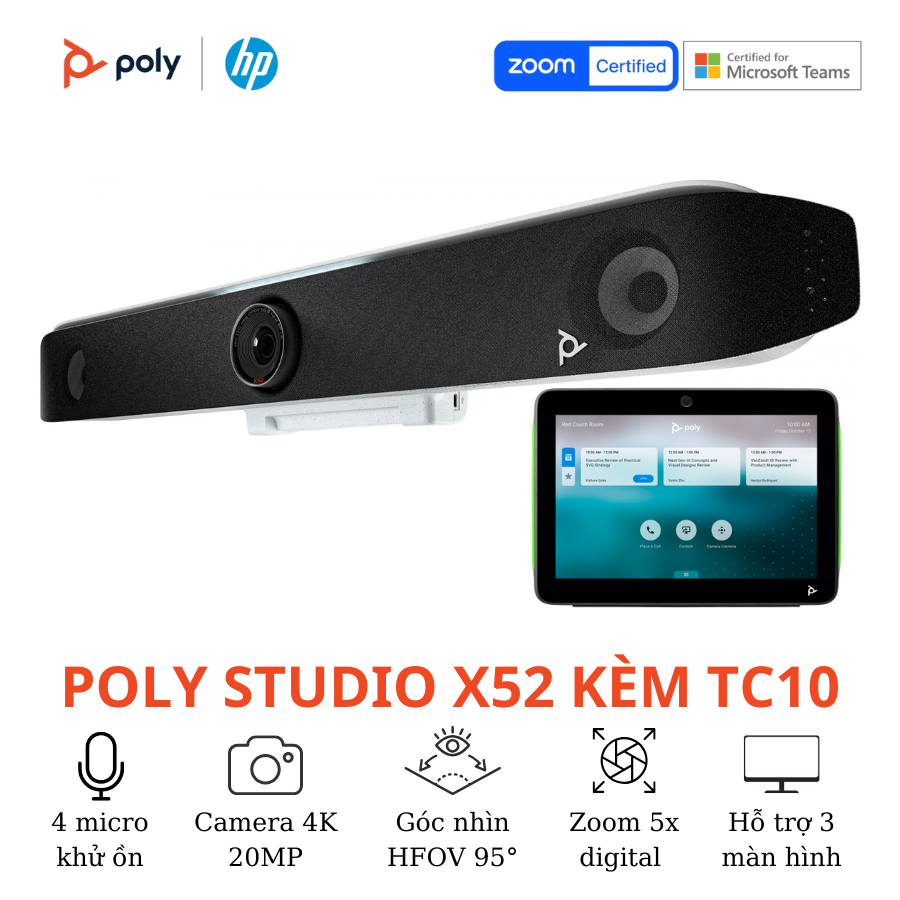 Thiết bị hội nghị truyền hình Poly Studio X52 Kèm TC10 3