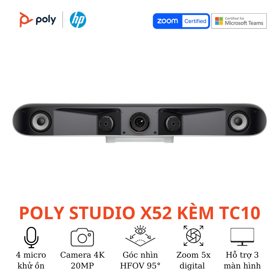 Thiết bị hội nghị truyền hình Poly Studio X52 Kèm TC10 4