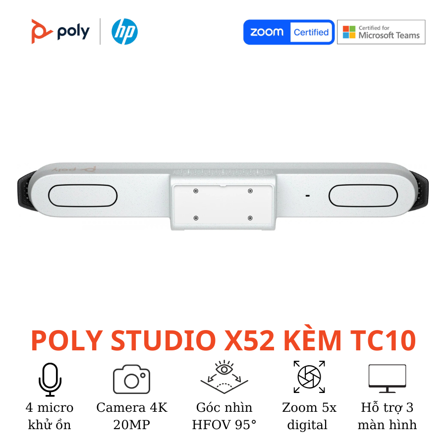Thiết bị hội nghị truyền hình Poly Studio X52 Kèm TC10 6