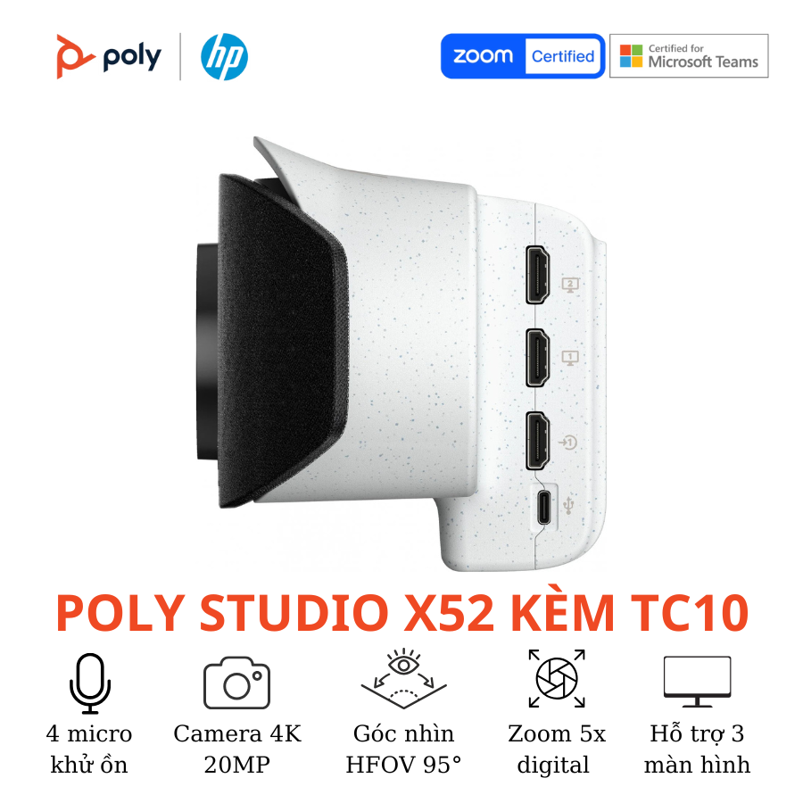 Thiết bị hội nghị truyền hình Poly Studio X52 Kèm TC10 8