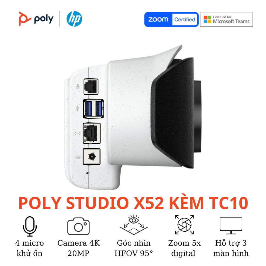Thiết bị hội nghị truyền hình Poly Studio X52 Kèm TC10 9