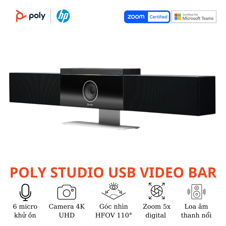 Camera Hội Nghị Poly Studio USB Video Bar 4