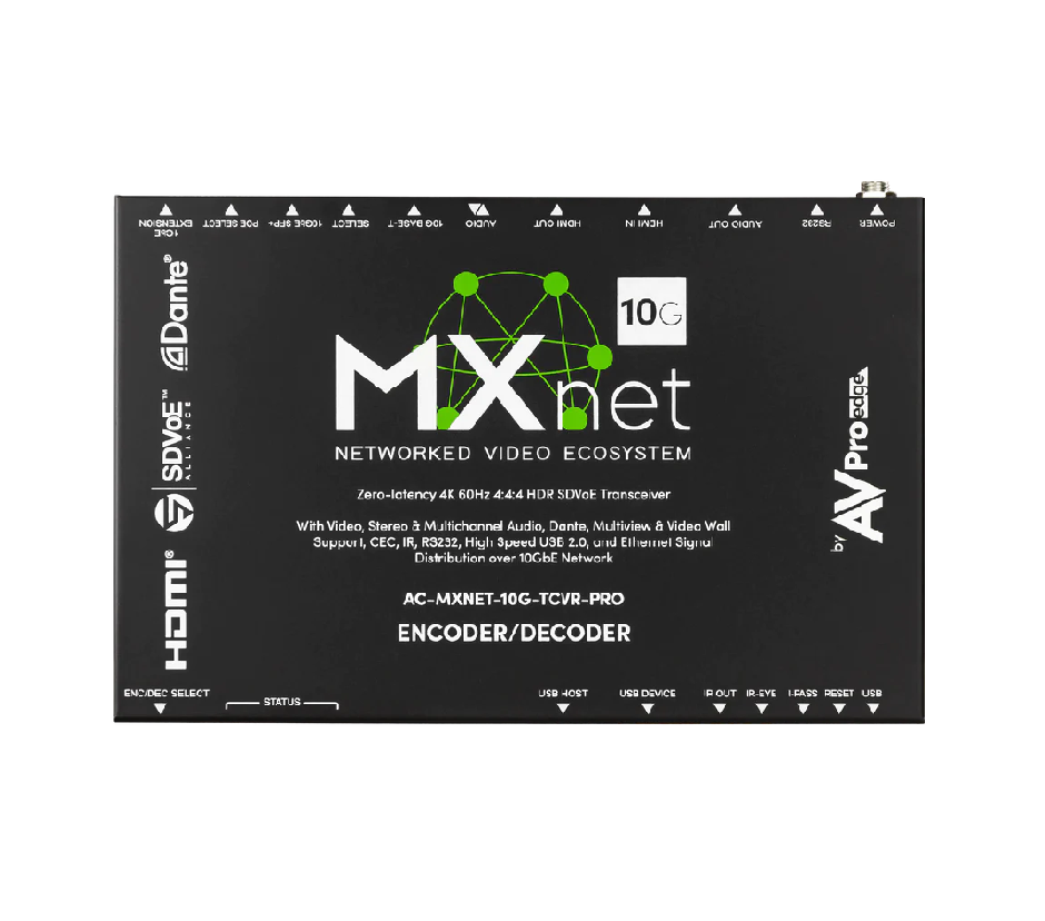 MXNet 10G SDVoE Transceiver with with Icron Technologies, the ExtremeUSB® and Dante – AVProEdge AC-MXNET-10G-TCVR-PRO 2