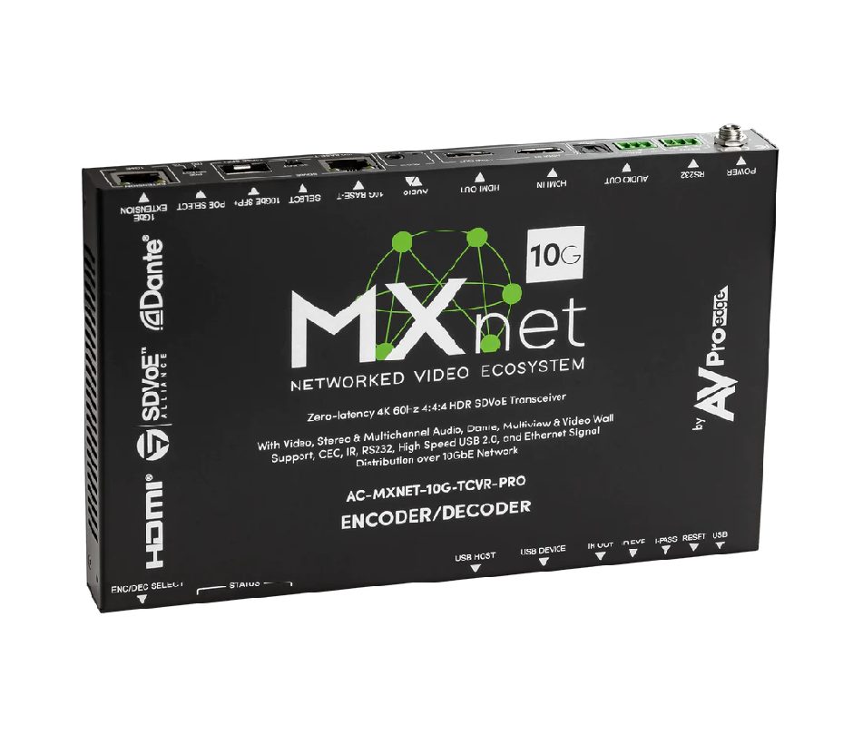 MXNet 10G SDVoE Transceiver with with Icron Technologies, the ExtremeUSB® and Dante – AVProEdge AC-MXNET-10G-TCVR-PRO 3